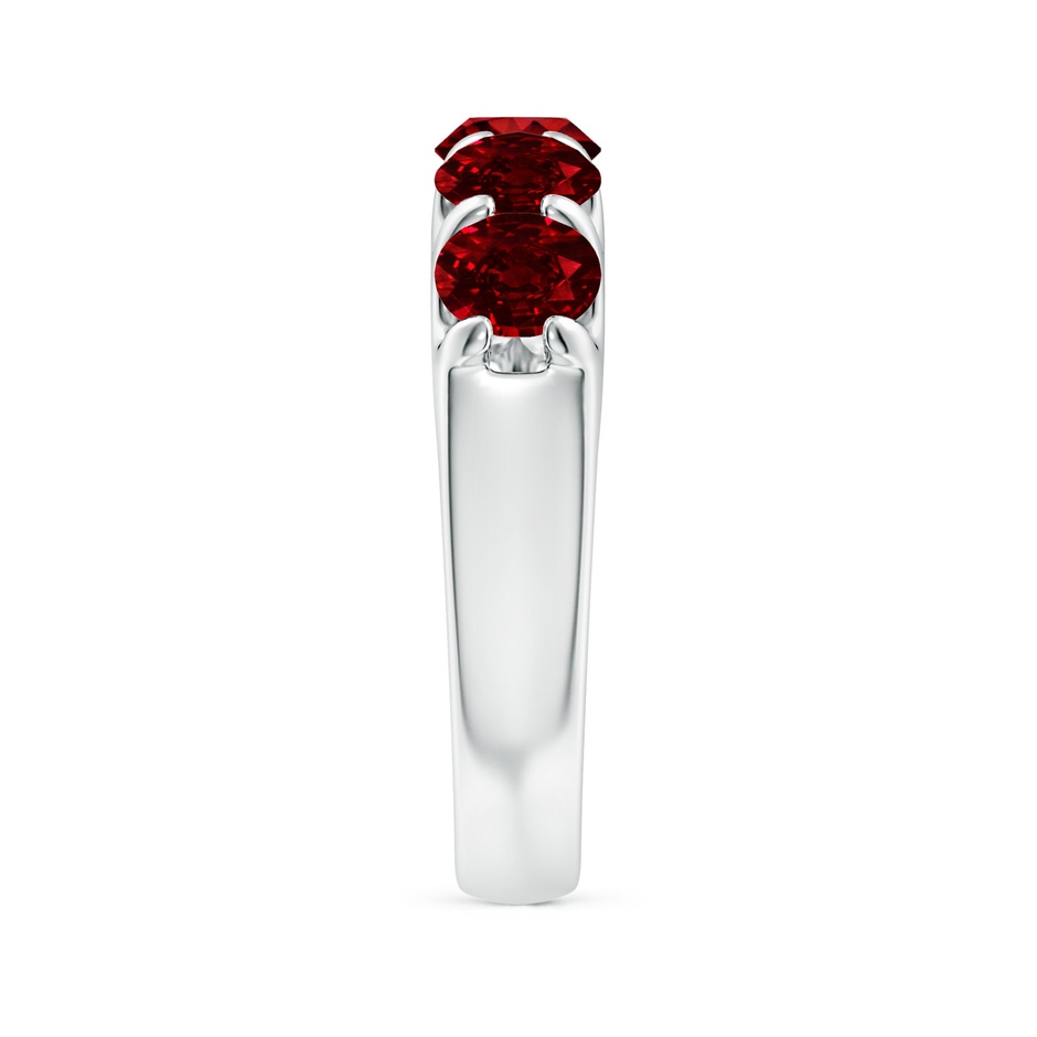 5mm AAAA Shared Prong Set Half Eternity Ruby Wedding Band in P950 Platinum side 299