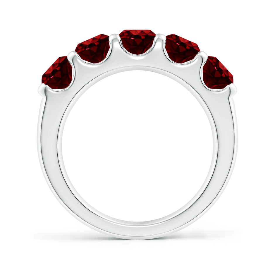 5mm AAAA Shared Prong Set Half Eternity Ruby Wedding Band in White Gold side 199