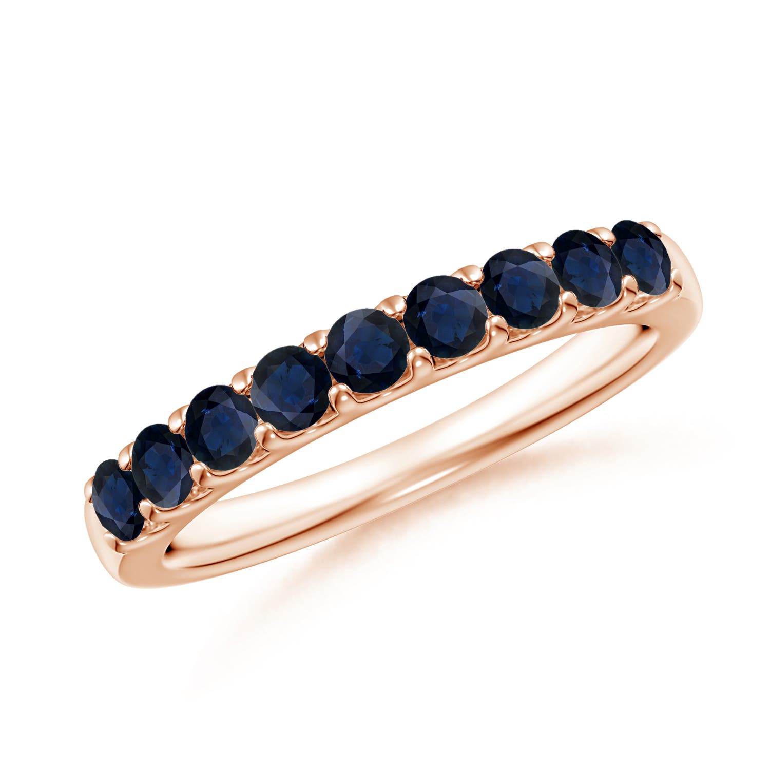 A - Blue Sapphire / 0.81 CT / 14 KT Rose Gold