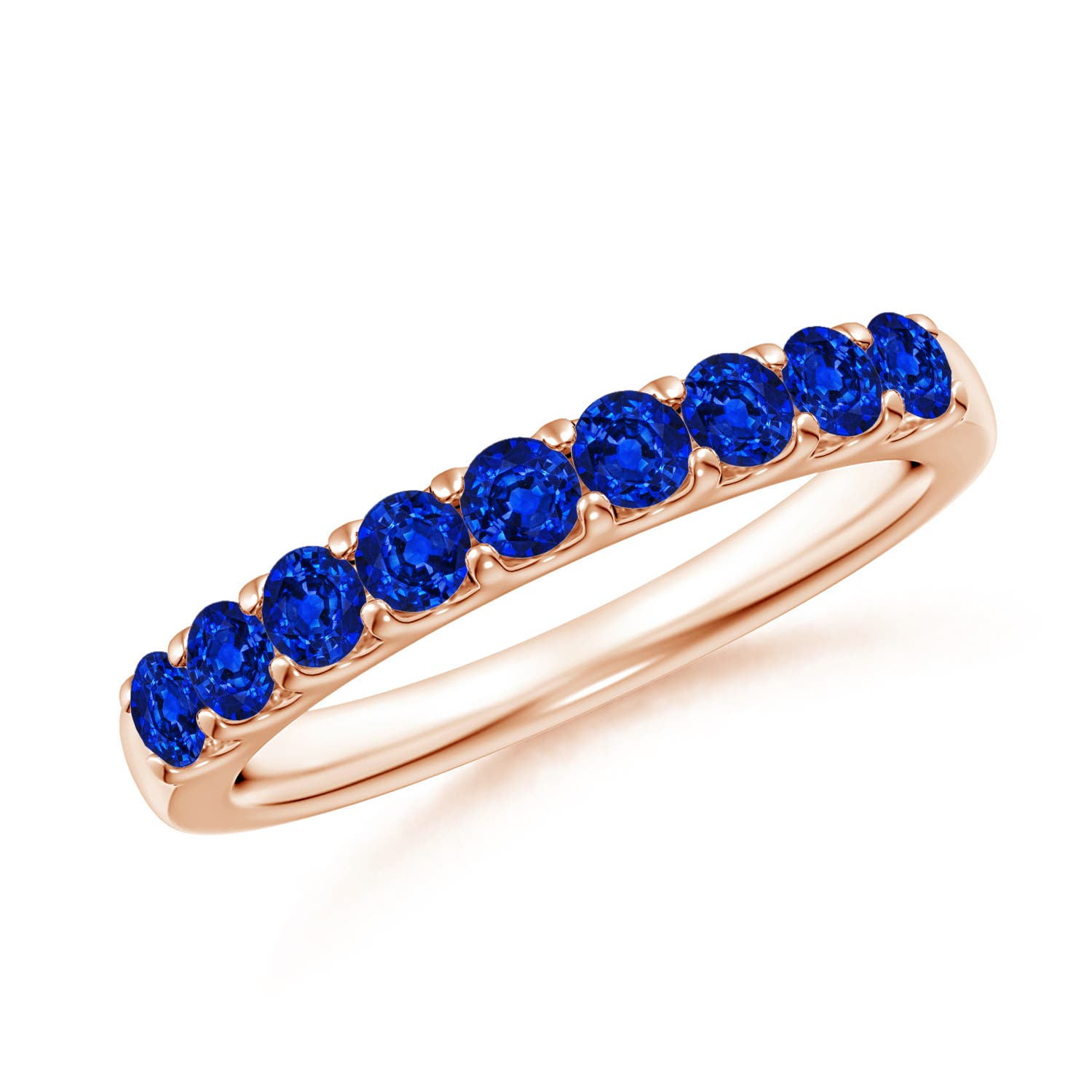 AAAA - Blue Sapphire / 0.81 CT / 14 KT Rose Gold