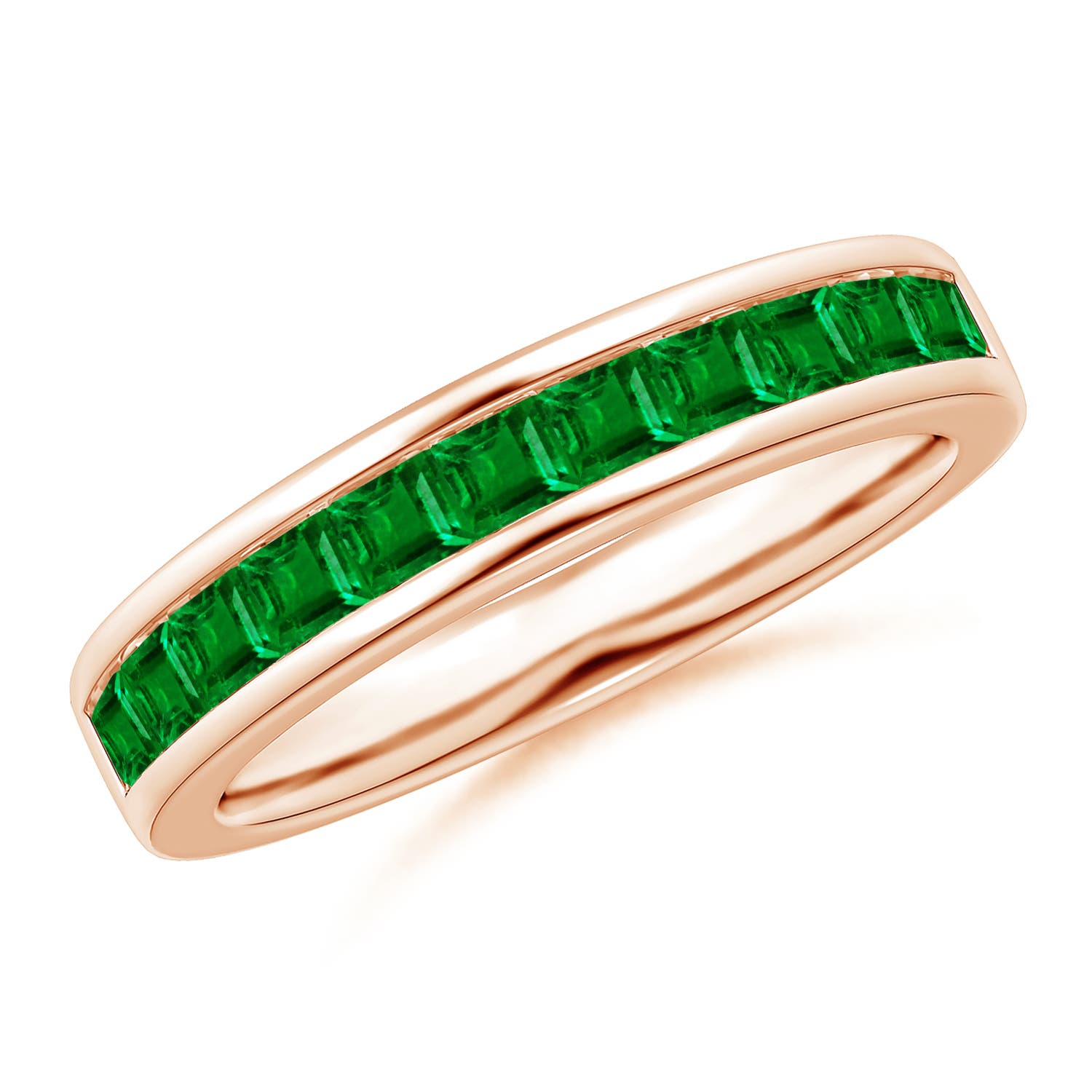 AAAA - Emerald / 0.77 CT / 14 KT Rose Gold