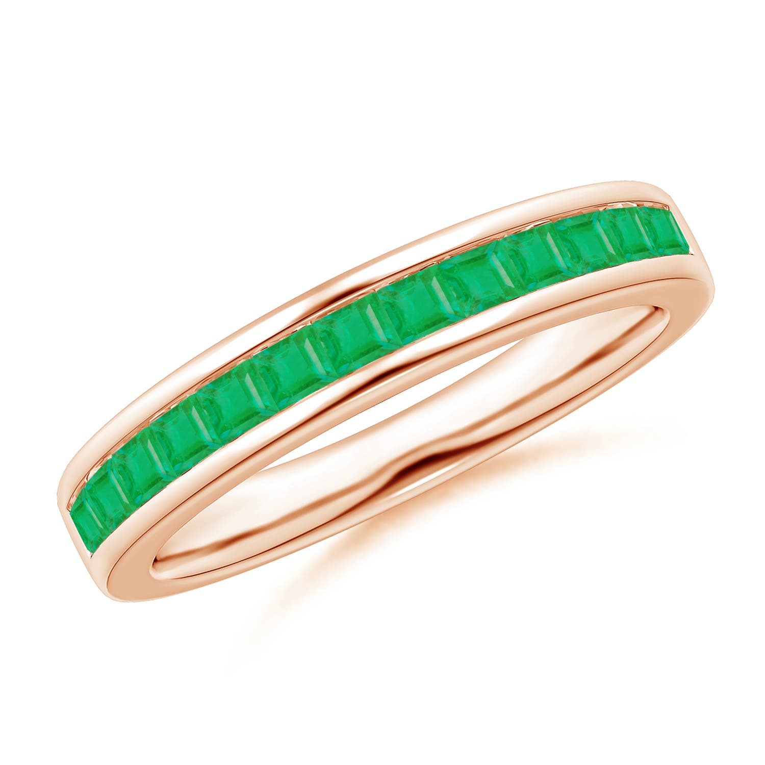 A - Emerald / 0.59 CT / 14 KT Rose Gold