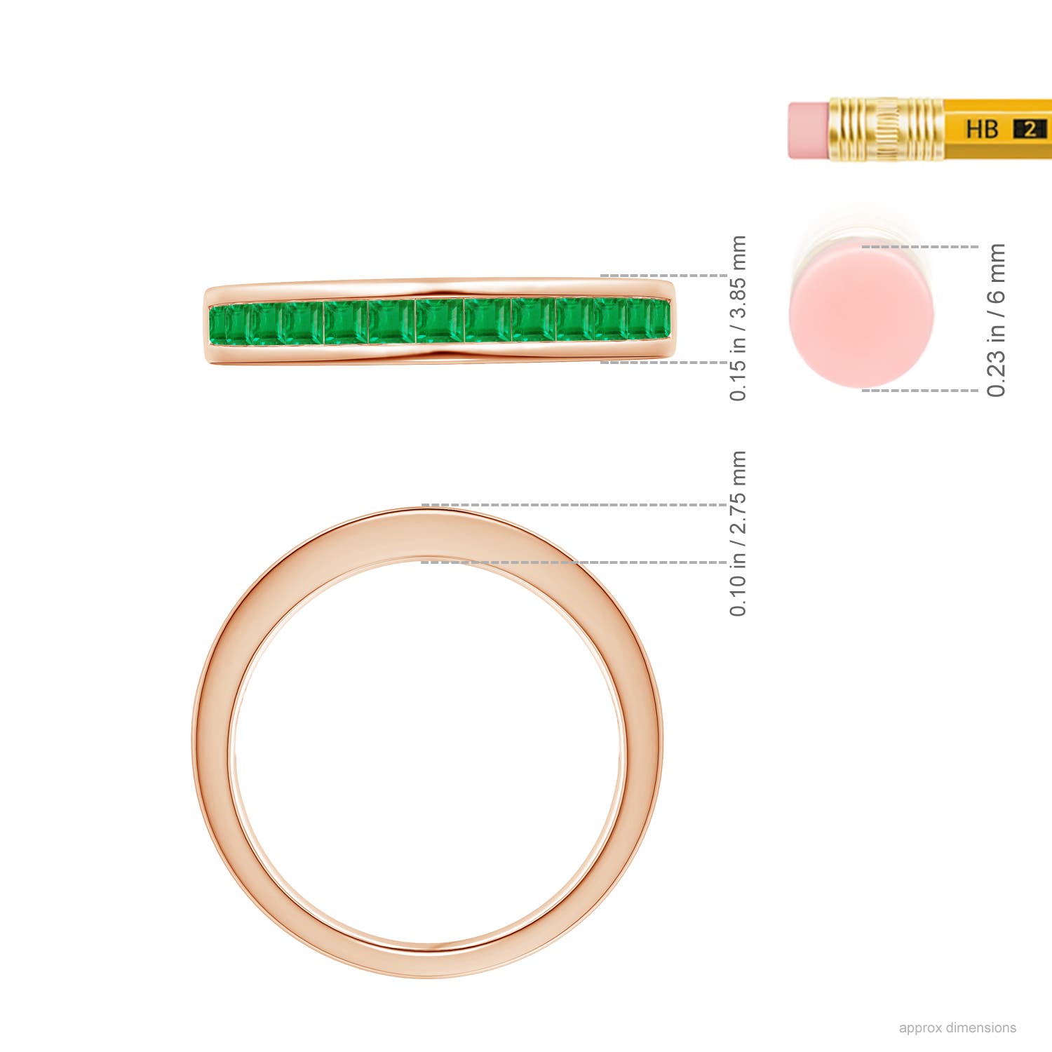 AA - Emerald / 0.59 CT / 14 KT Rose Gold