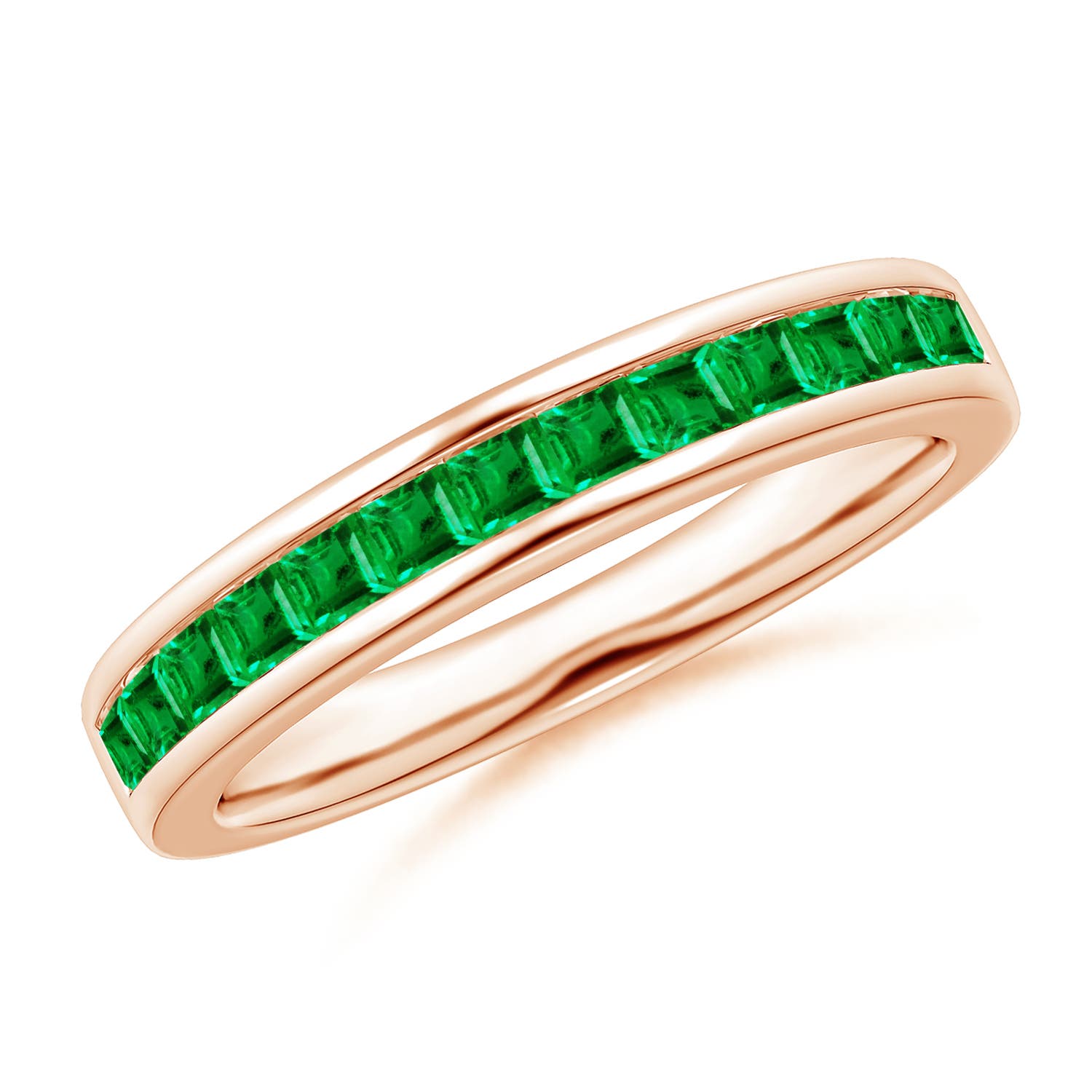 AAA - Emerald / 0.59 CT / 14 KT Rose Gold