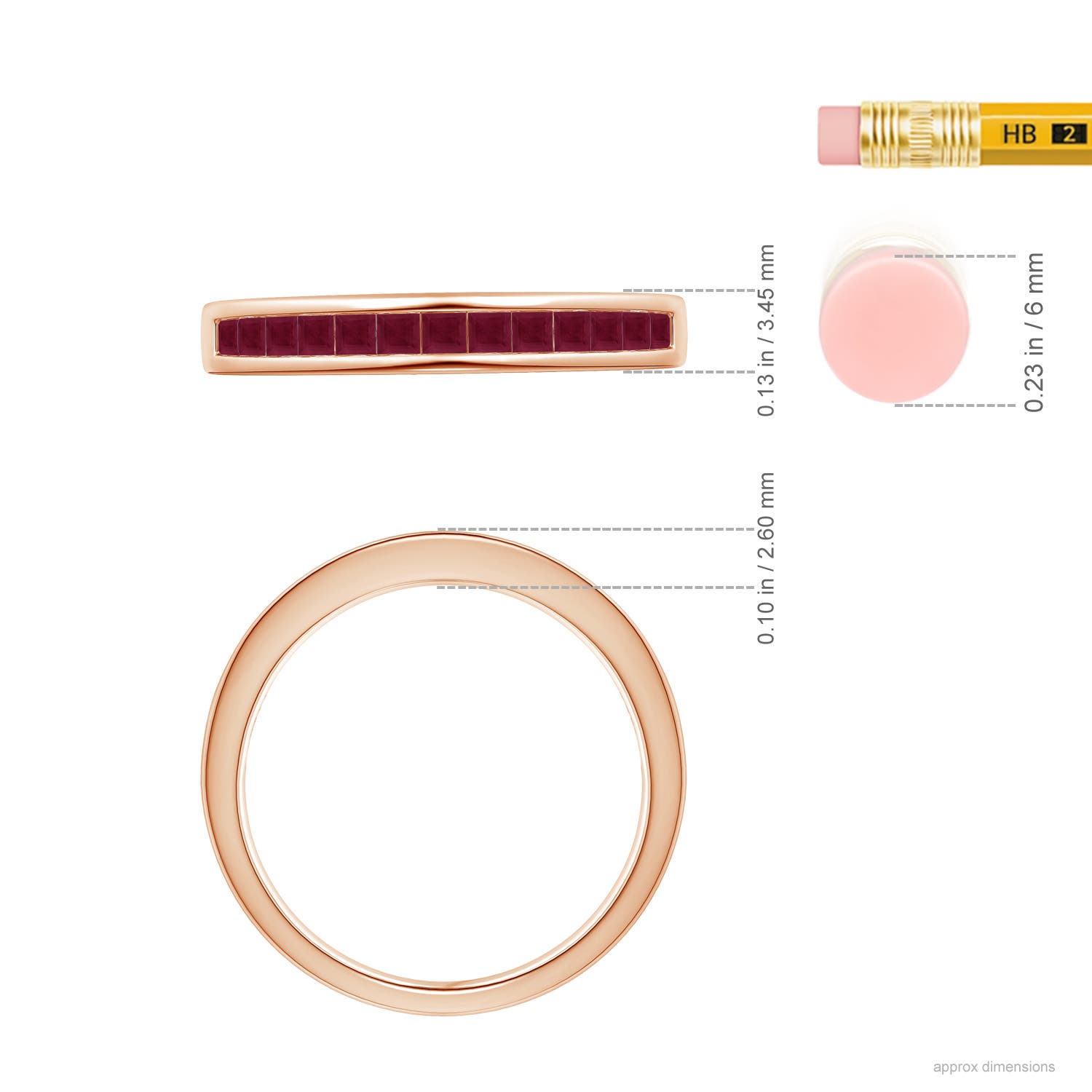 A - Ruby / 0.52 CT / 14 KT Rose Gold