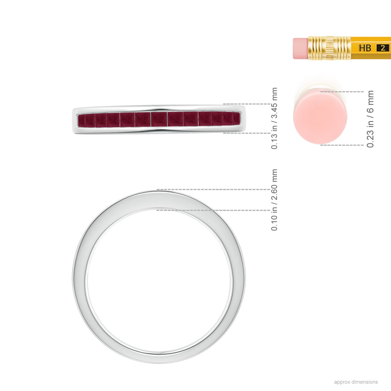 A - Ruby / 0.52 CT / 14 KT White Gold