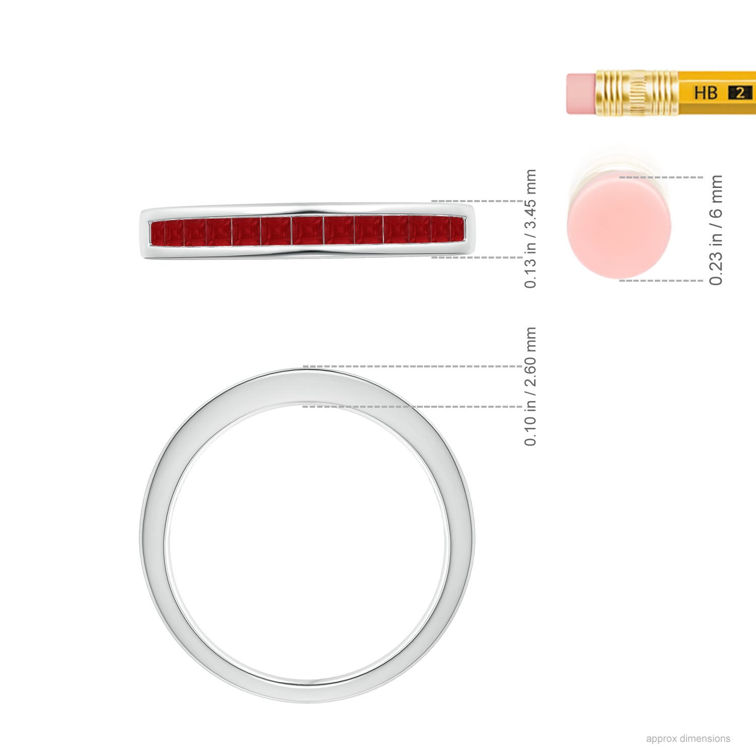 AA - Ruby / 0.52 CT / 14 KT White Gold