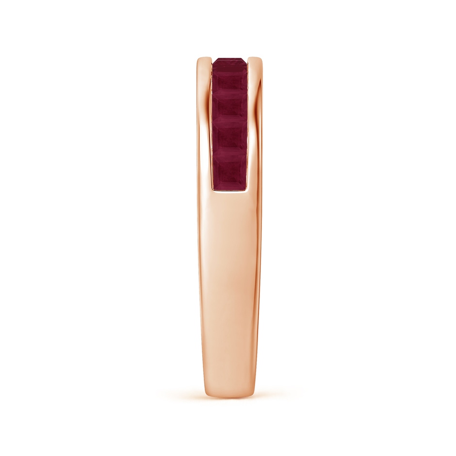 2.4mm A Channel Set Square Ruby Half Eternity Band in Rose Gold side-2