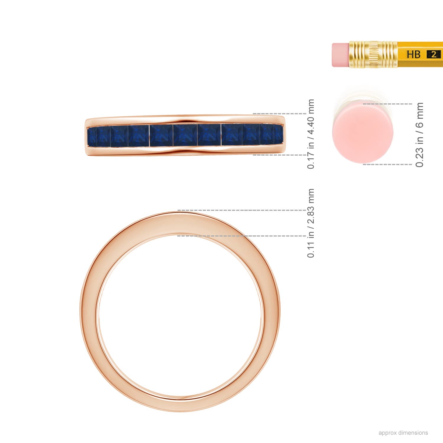 AA - Blue Sapphire / 0.88 CT / 14 KT Rose Gold