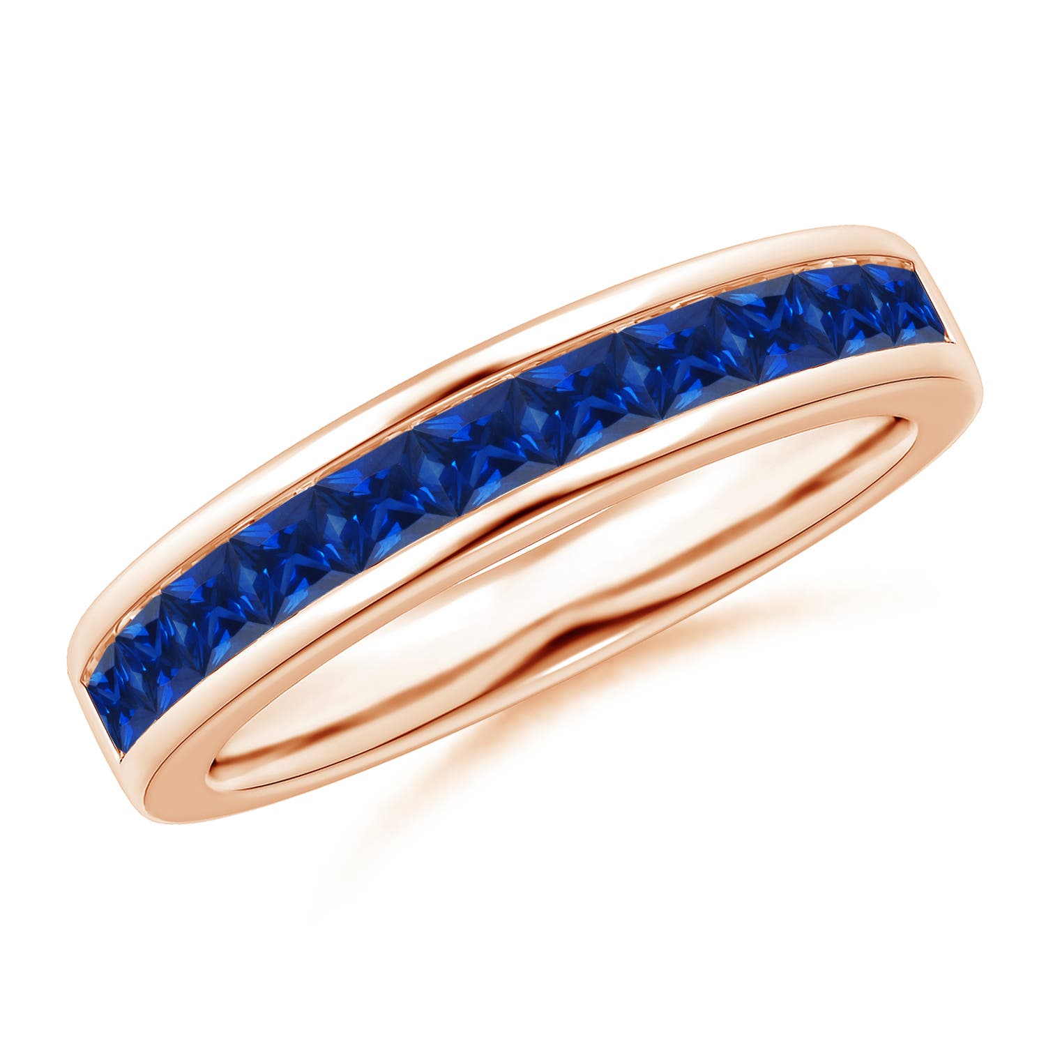 AAAA - Blue Sapphire / 0.88 CT / 14 KT Rose Gold