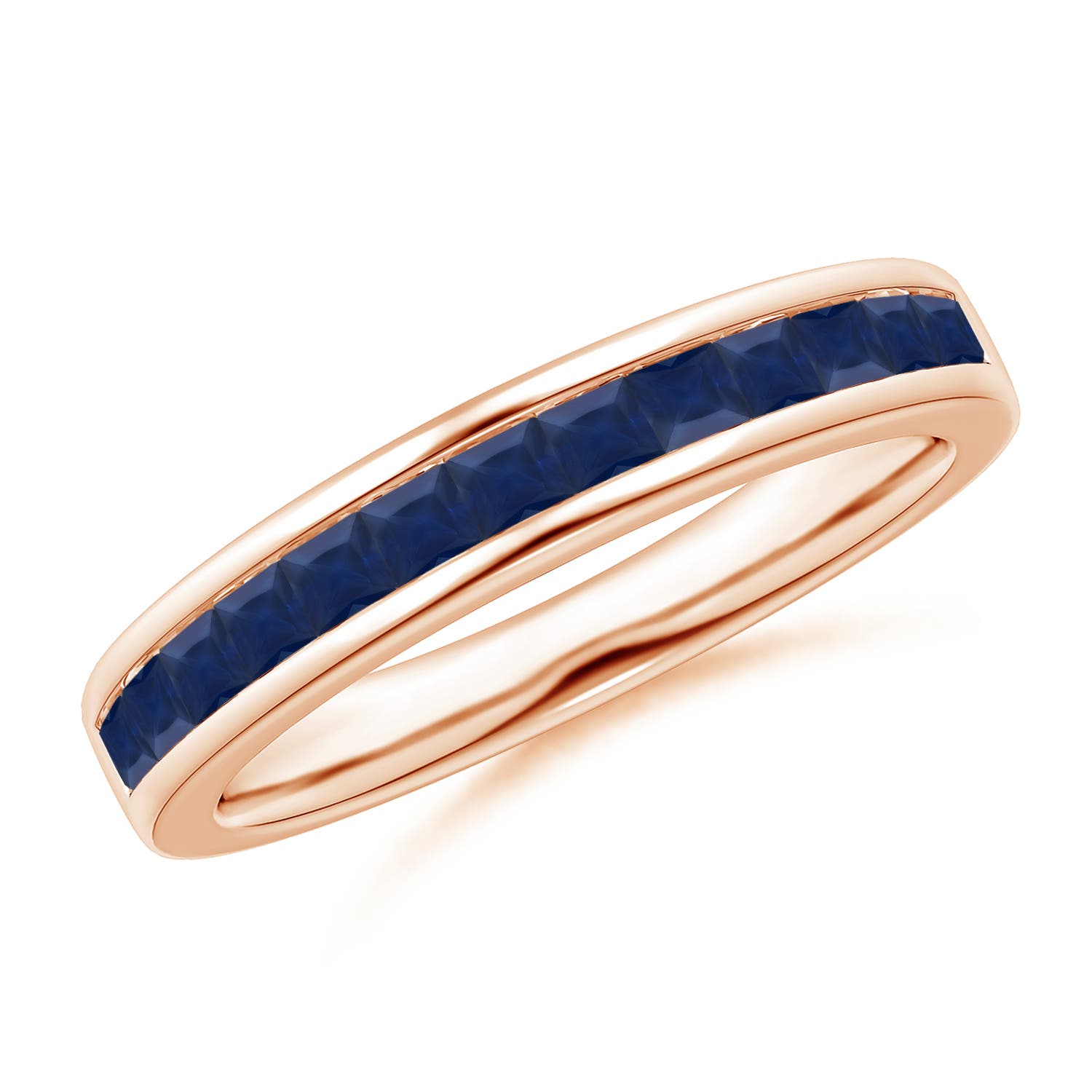 A - Blue Sapphire / 0.72 CT / 14 KT Rose Gold