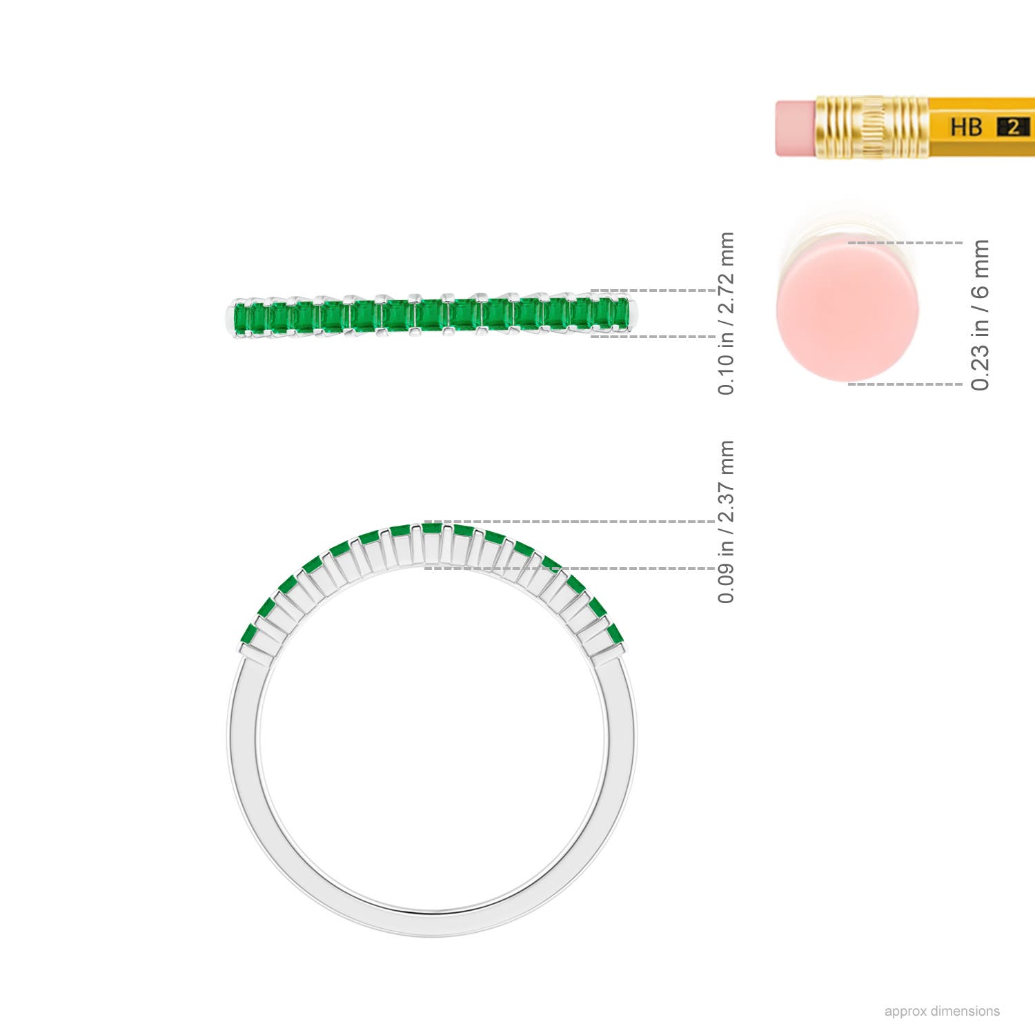 AA - Emerald / 0.2 CT / 14 KT White Gold