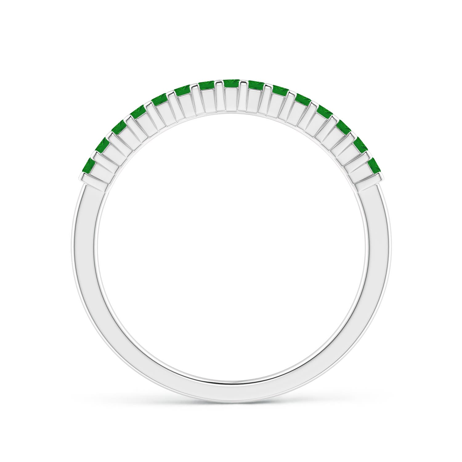 AAA - Emerald / 0.2 CT / 14 KT White Gold