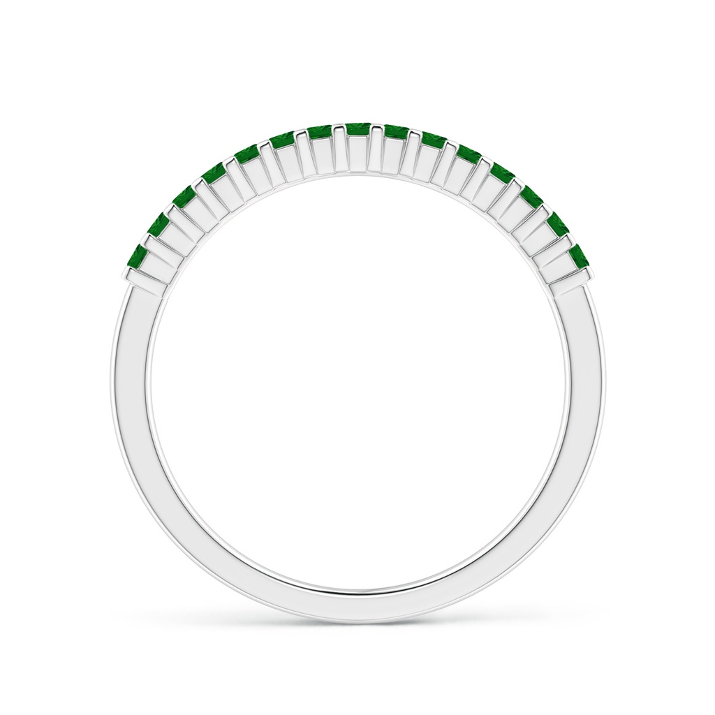 1.5mm AAAA Square Emerald Semi Eternity Classic Wedding Band in P950 Platinum Side-1