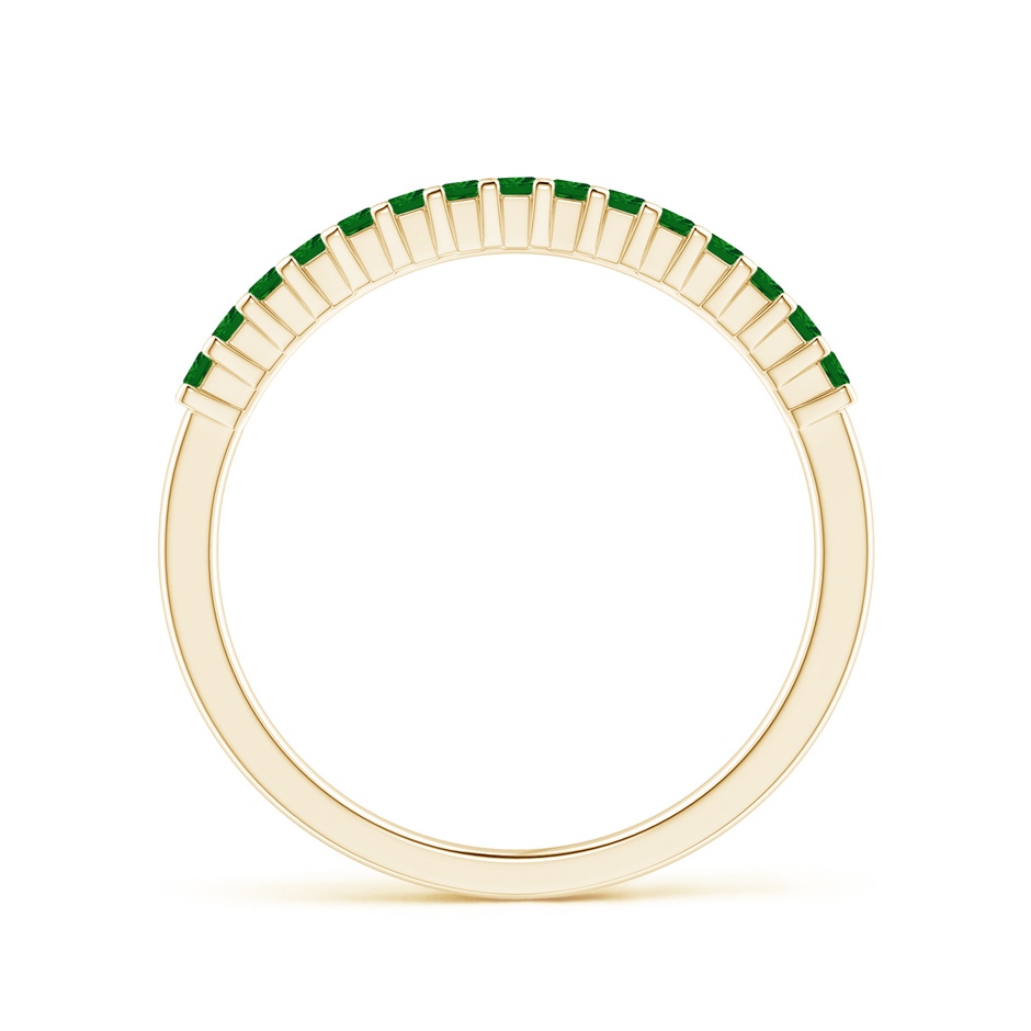 1.5mm AAAA Square Emerald Semi Eternity Classic Wedding Band in Yellow Gold side-1