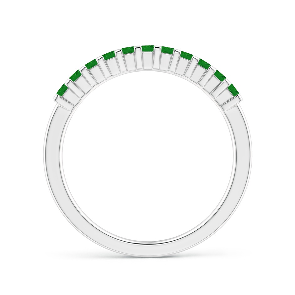 1.9mm AAA Square Emerald Semi Eternity Classic Wedding Band in White Gold side-1