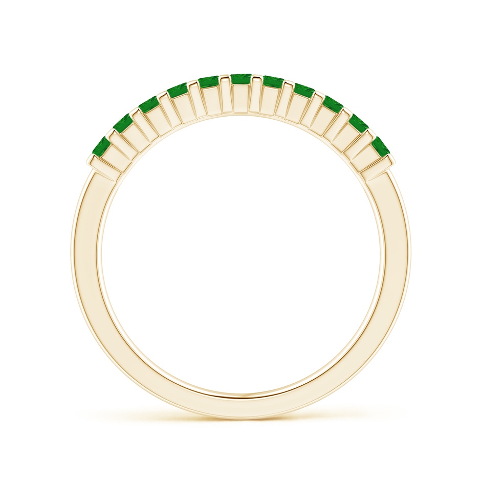 1.9mm AAA Square Emerald Semi Eternity Classic Wedding Band in Yellow Gold side-1