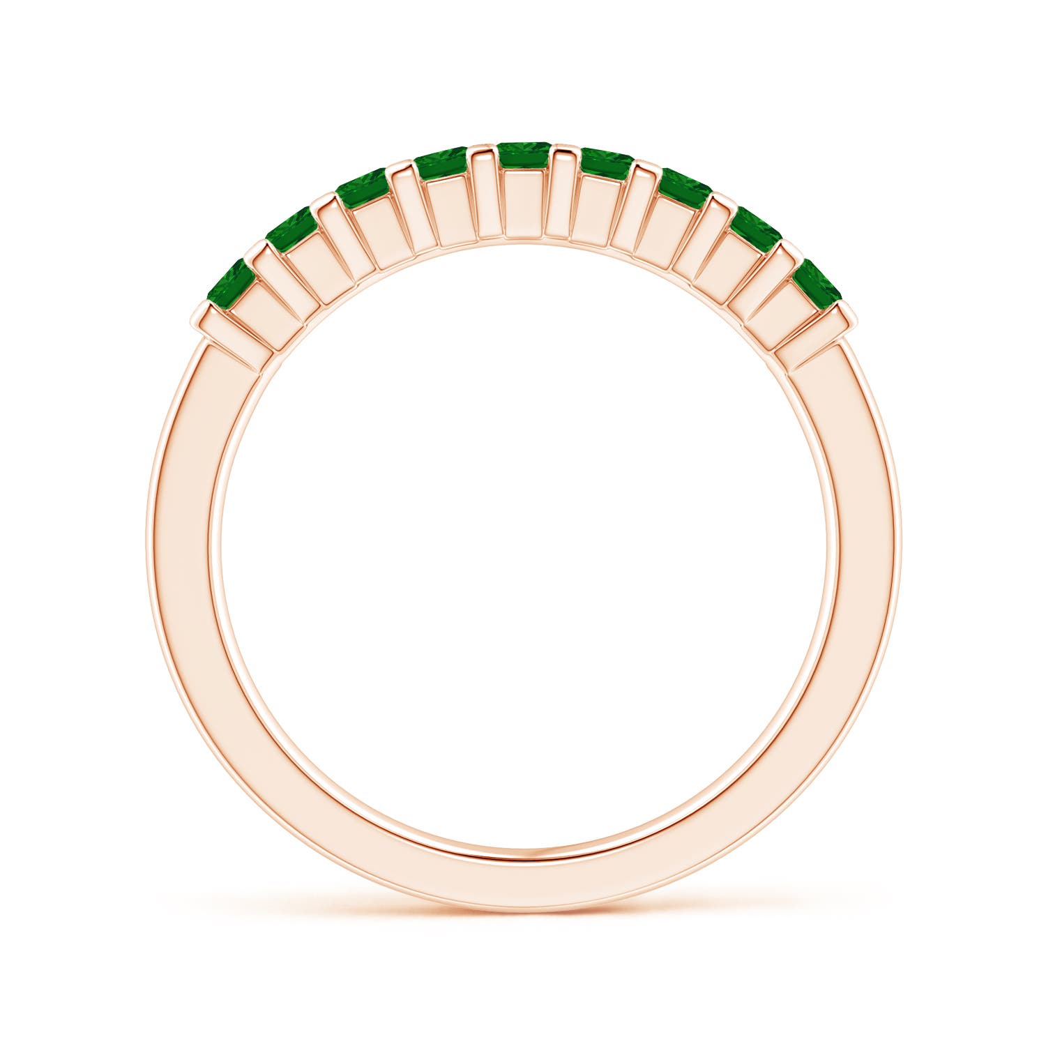 AAAA - Emerald / 0.45 CT / 14 KT Rose Gold