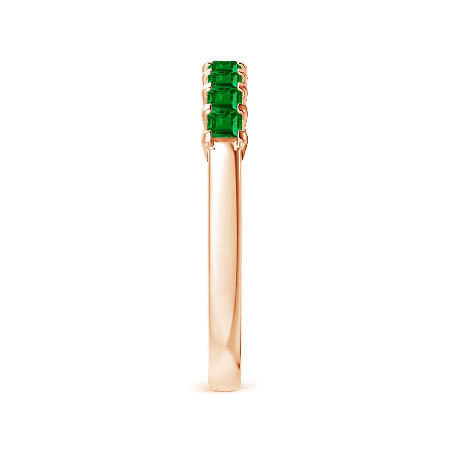 AAAA - Emerald / 0.45 CT / 14 KT Rose Gold