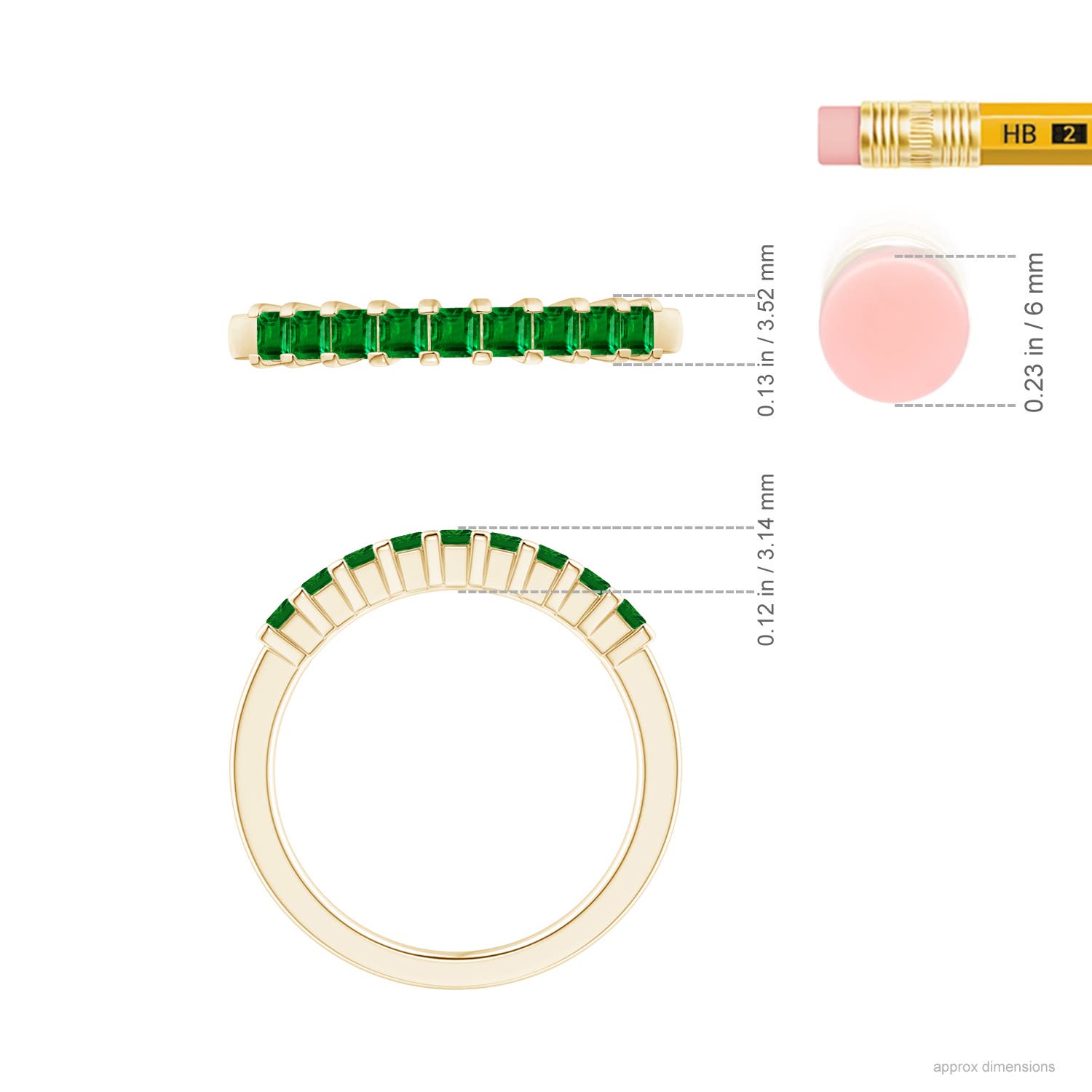 AAAA - Emerald / 0.45 CT / 14 KT Yellow Gold