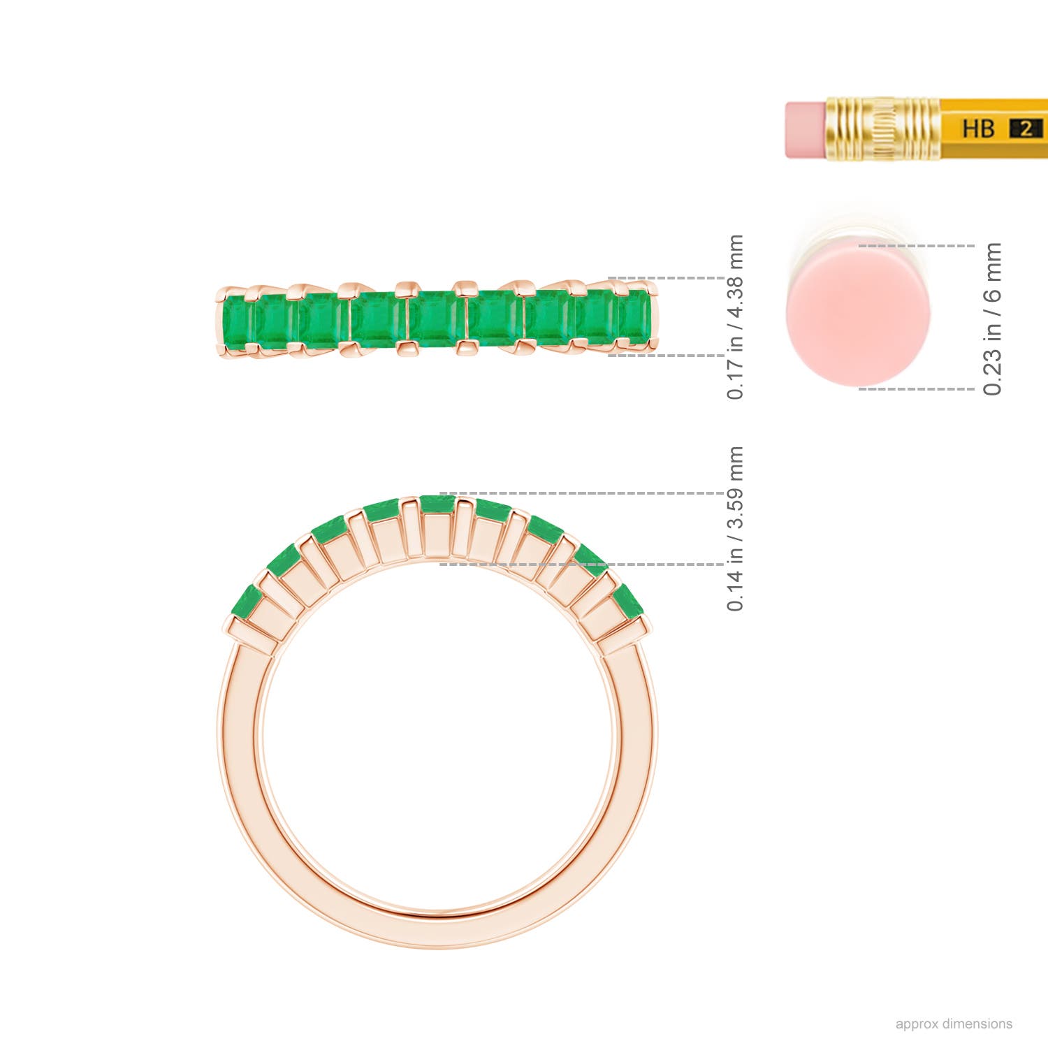 A - Emerald / 0.81 CT / 14 KT Rose Gold