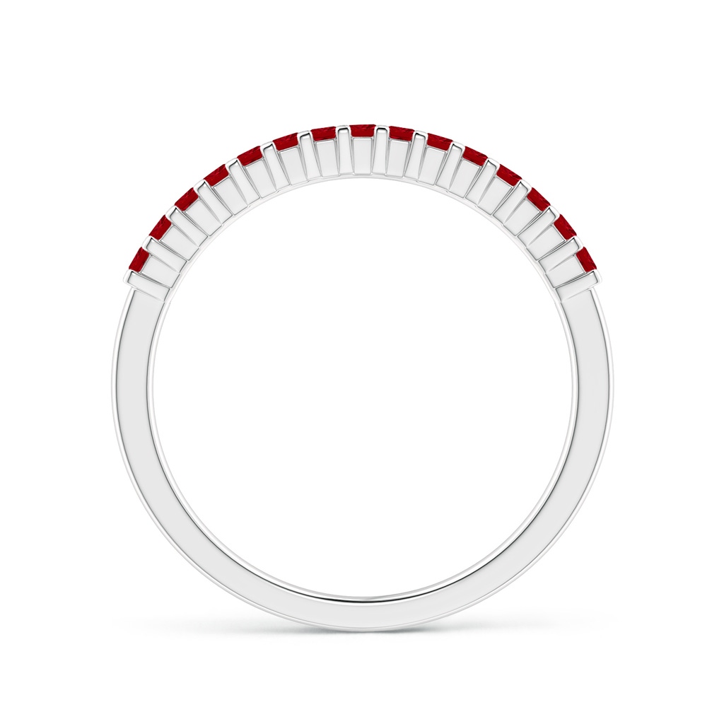 1.5mm AAAA Square Ruby Semi Eternity Classic Wedding Band in White Gold - side_1