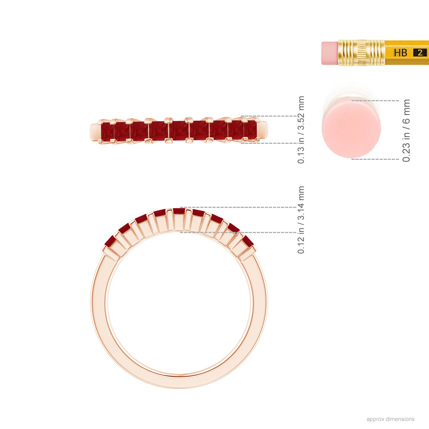 AA - Ruby / 0.63 CT / 14 KT Rose Gold