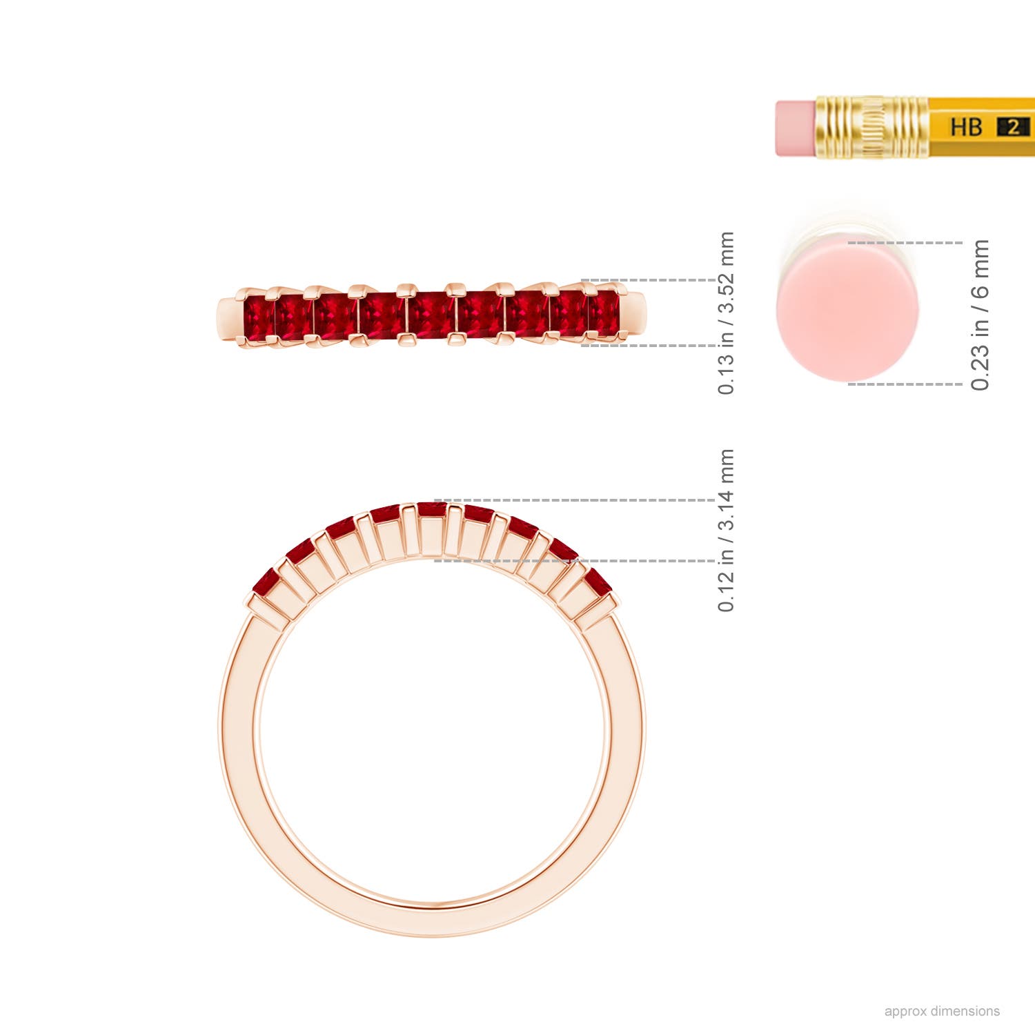 AAAA - Ruby / 0.63 CT / 14 KT Rose Gold