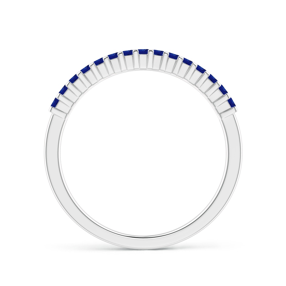 1.5mm AAAA Square Blue Sapphire Semi Eternity Classic Wedding Band in White Gold side-1