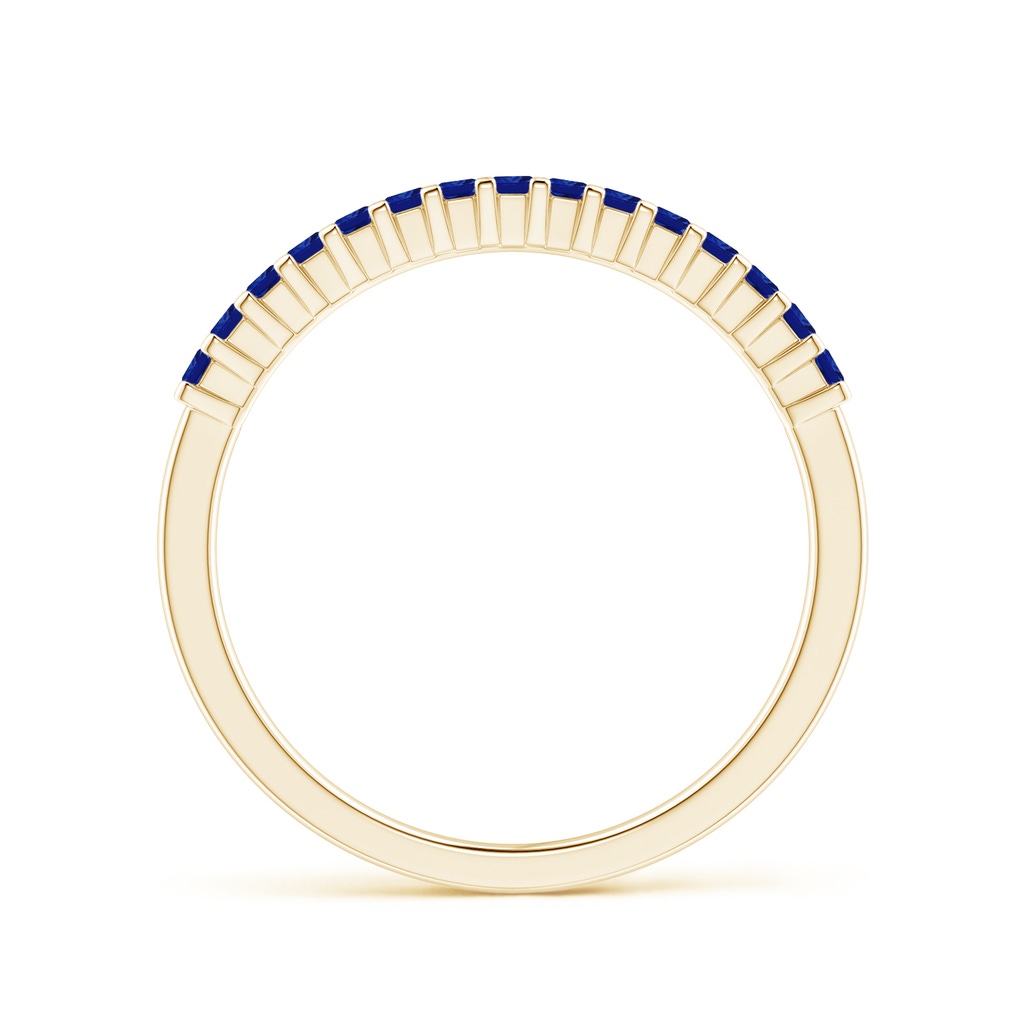 1.5mm AAAA Square Blue Sapphire Semi Eternity Classic Wedding Band in Yellow Gold Side-1