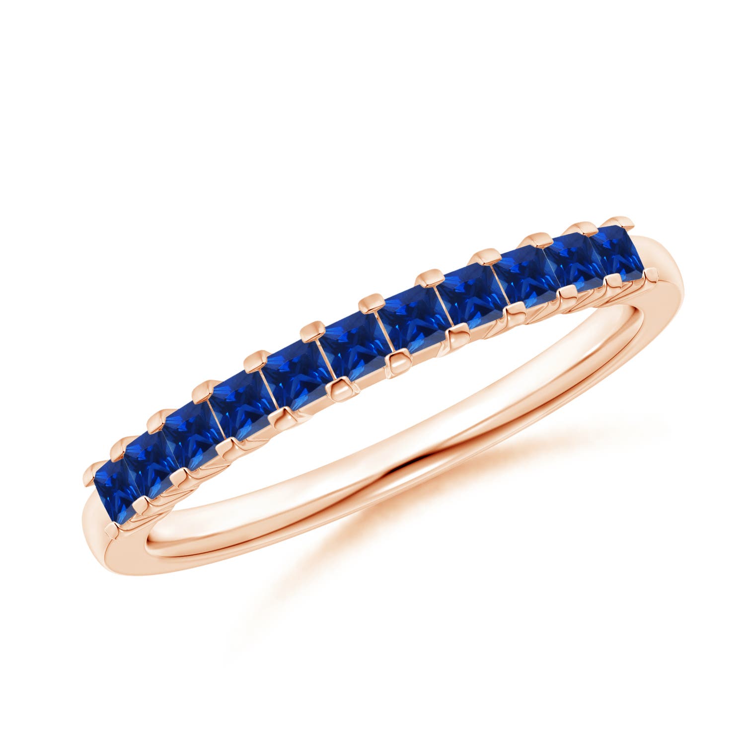 AAAA - Blue Sapphire / 0.55 CT / 14 KT Rose Gold