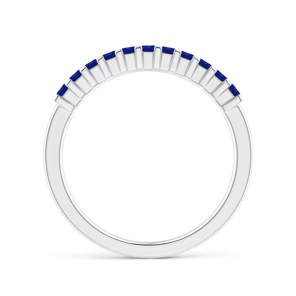 1.9mm AAAA Square Blue Sapphire Semi Eternity Classic Wedding Band in White Gold Side-1