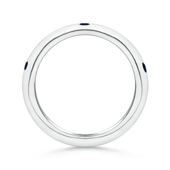 2mm A Gypsy Set Sapphire High Dome Wedding Band in White Gold side-1