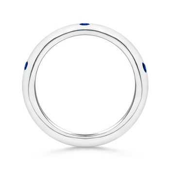 2mm AAAA Gypsy Set Sapphire High Dome Wedding Band in P950 Platinum side-1