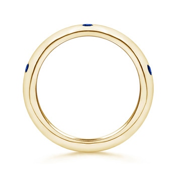 2mm AAAA Gypsy Set Sapphire High Dome Wedding Band in Yellow Gold Side-1