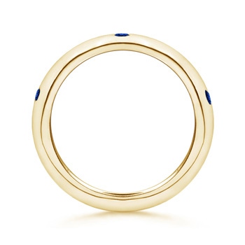 2mm AAAA Gypsy Set Sapphire High Dome Wedding Band in Yellow Gold side-1