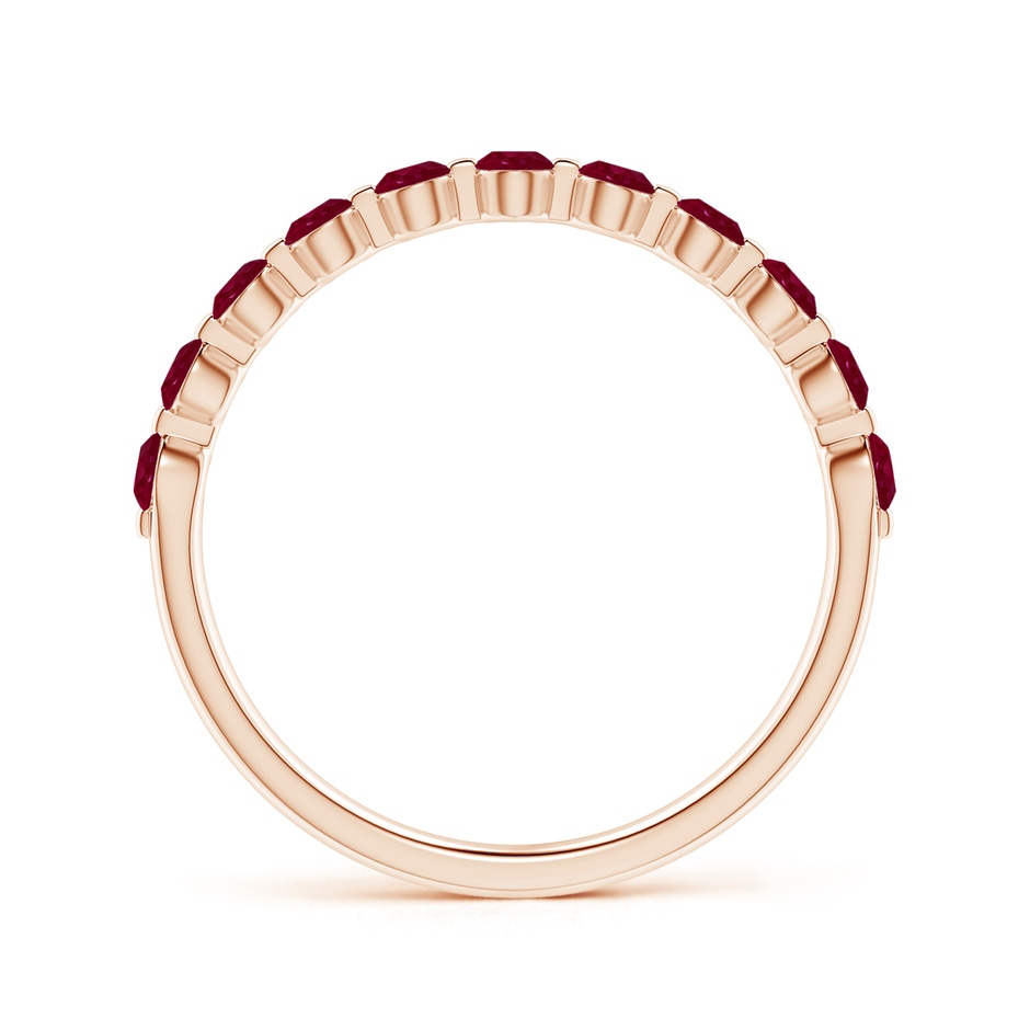 2.2mm A Floating Round Ruby Semi Eternity Wedding Band for Her in Rose Gold side-1
