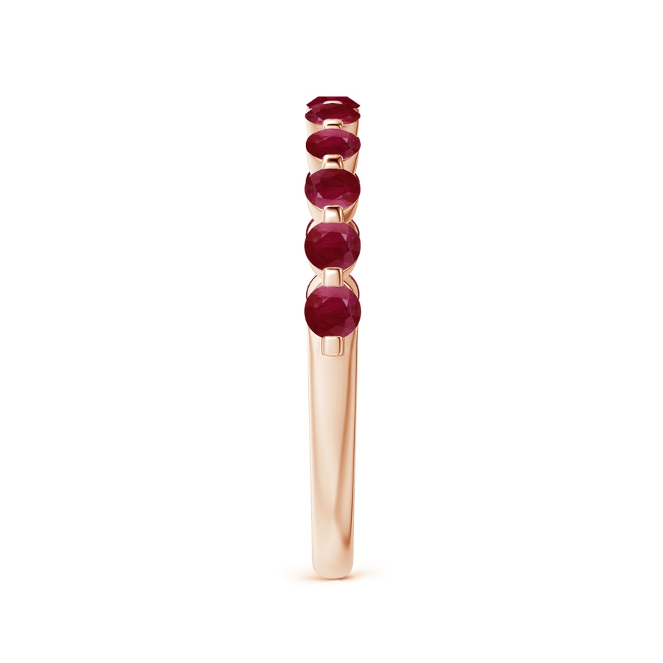 2.2mm A Floating Round Ruby Semi Eternity Wedding Band for Her in Rose Gold side-2
