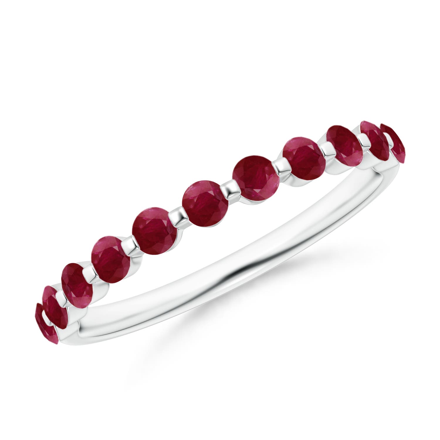 A - Ruby / 0.66 CT / 14 KT White Gold