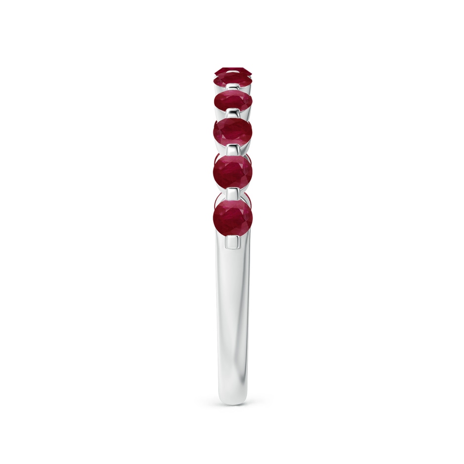 2.2mm A Floating Round Ruby Semi Eternity Wedding Band for Her in White Gold side-2