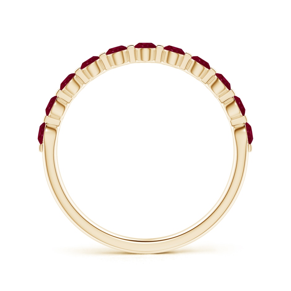 2.2mm A Floating Round Ruby Semi Eternity Wedding Band for Her in Yellow Gold side-1