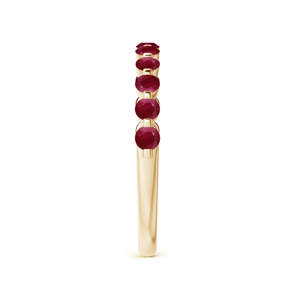 2.2mm A Floating Round Ruby Semi Eternity Wedding Band for Her in Yellow Gold side-2
