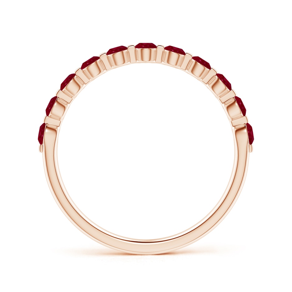 2.2mm AA Floating Round Ruby Semi Eternity Wedding Band for Her in Rose Gold side-1