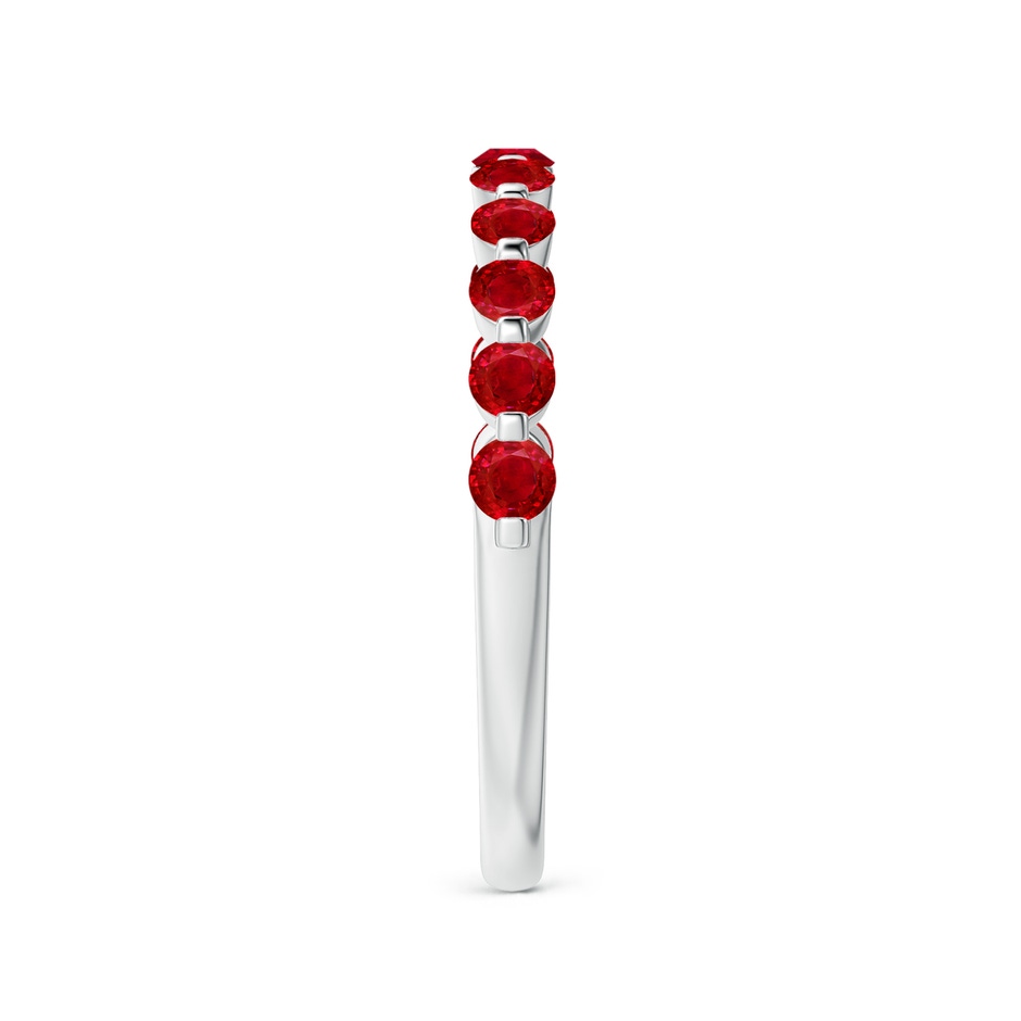 2.2mm AAA Floating Round Ruby Semi Eternity Wedding Band for Her in White Gold side-2