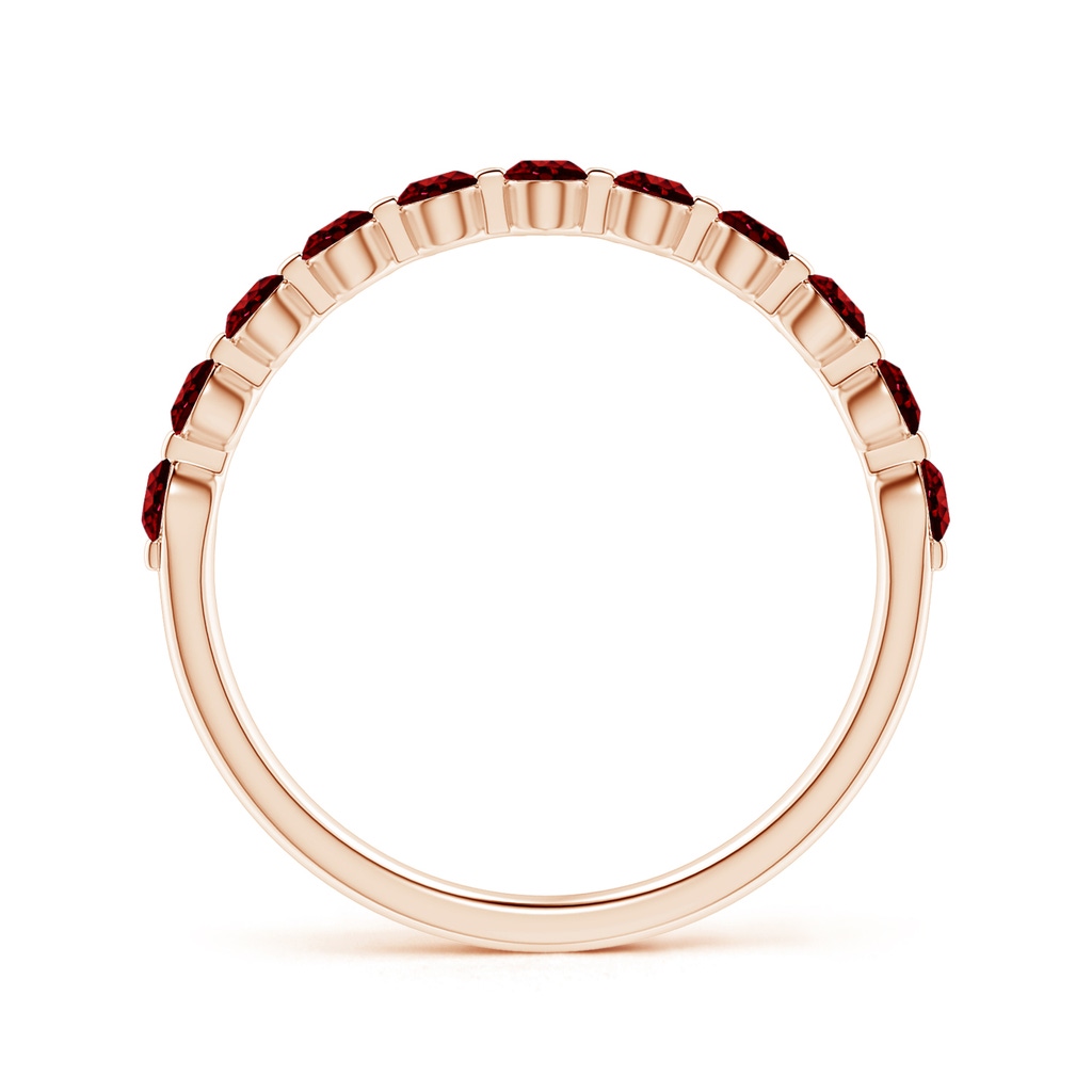 2.2mm AAAA Floating Round Ruby Semi Eternity Wedding Band for Her in Rose Gold Side-1