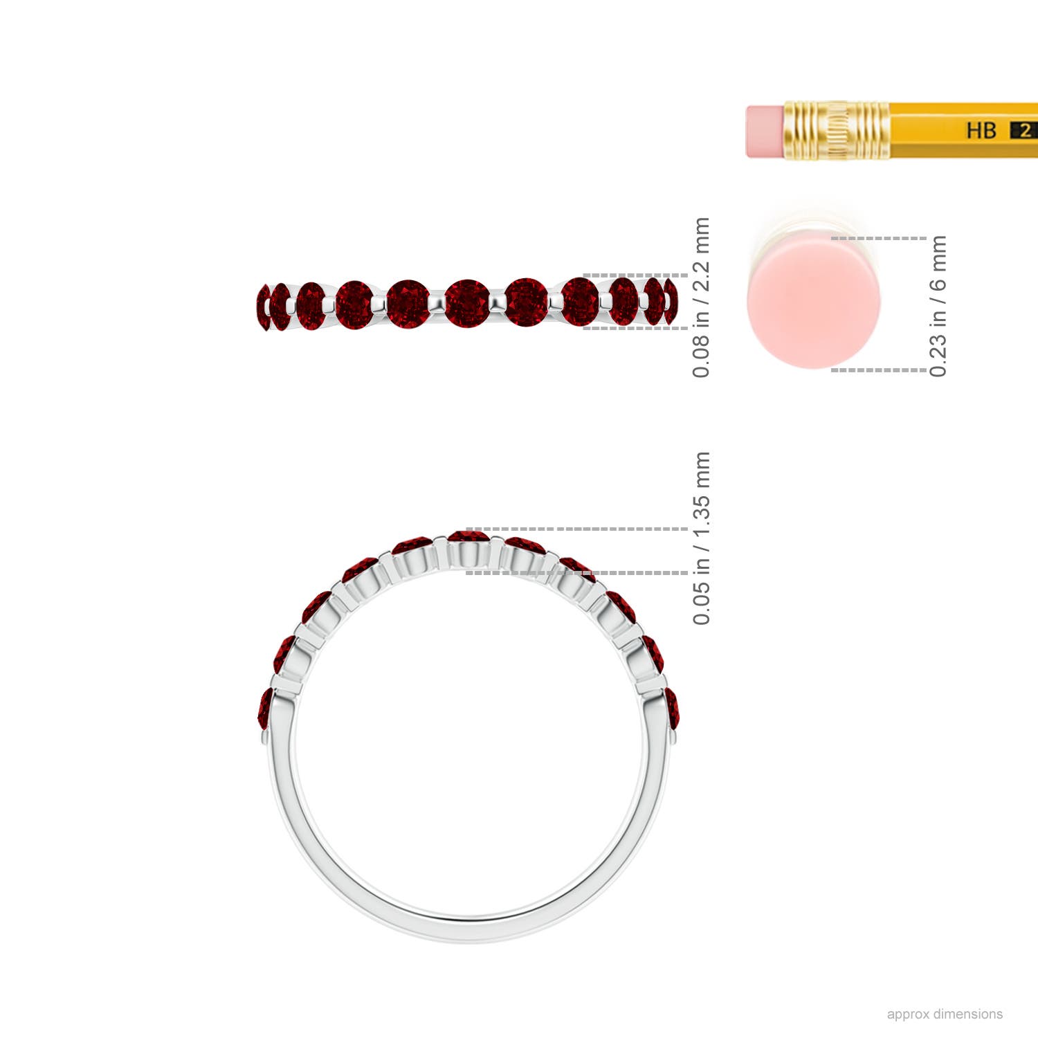 AAAA - Ruby / 0.66 CT / 14 KT White Gold