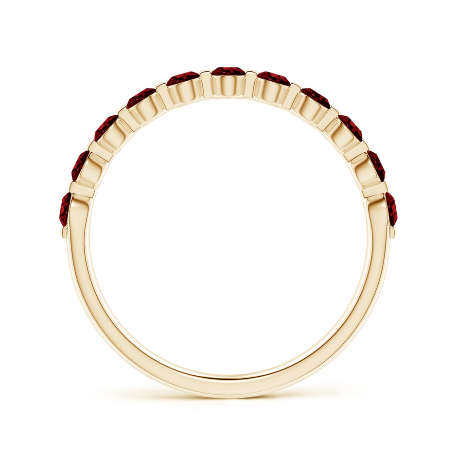 2.2mm AAAA Floating Round Ruby Semi Eternity Wedding Band for Her in Yellow Gold side-1