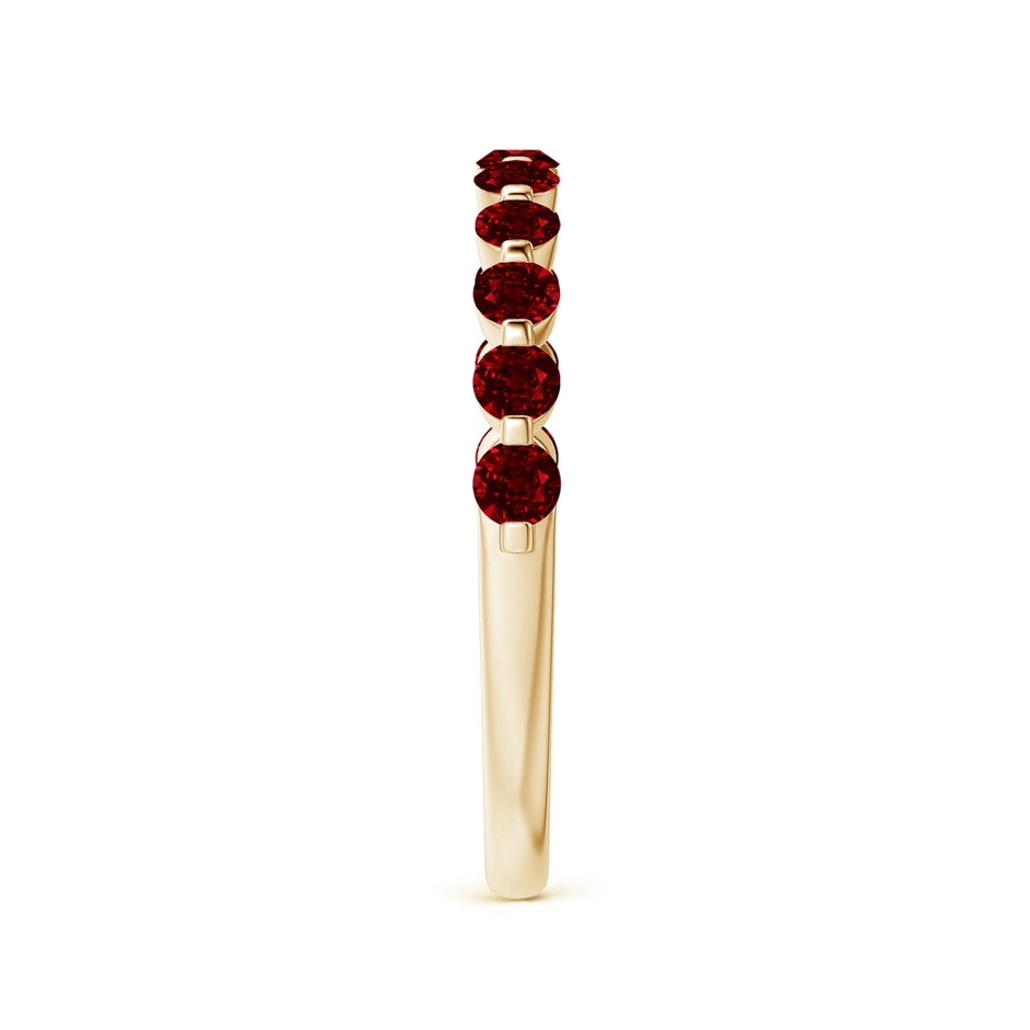 2.2mm AAAA Floating Round Ruby Semi Eternity Wedding Band for Her in Yellow Gold side-2