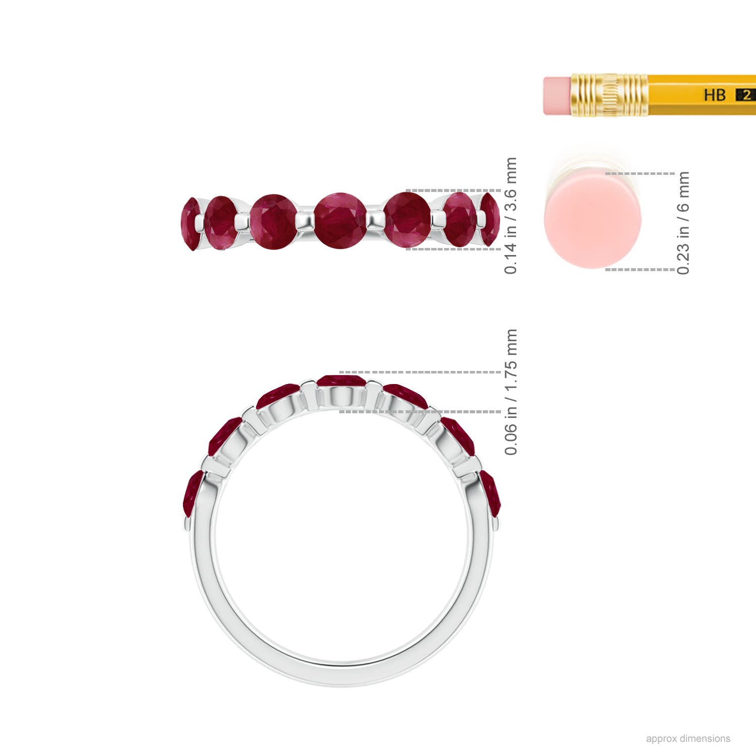 A - Ruby / 1.75 CT / 14 KT White Gold