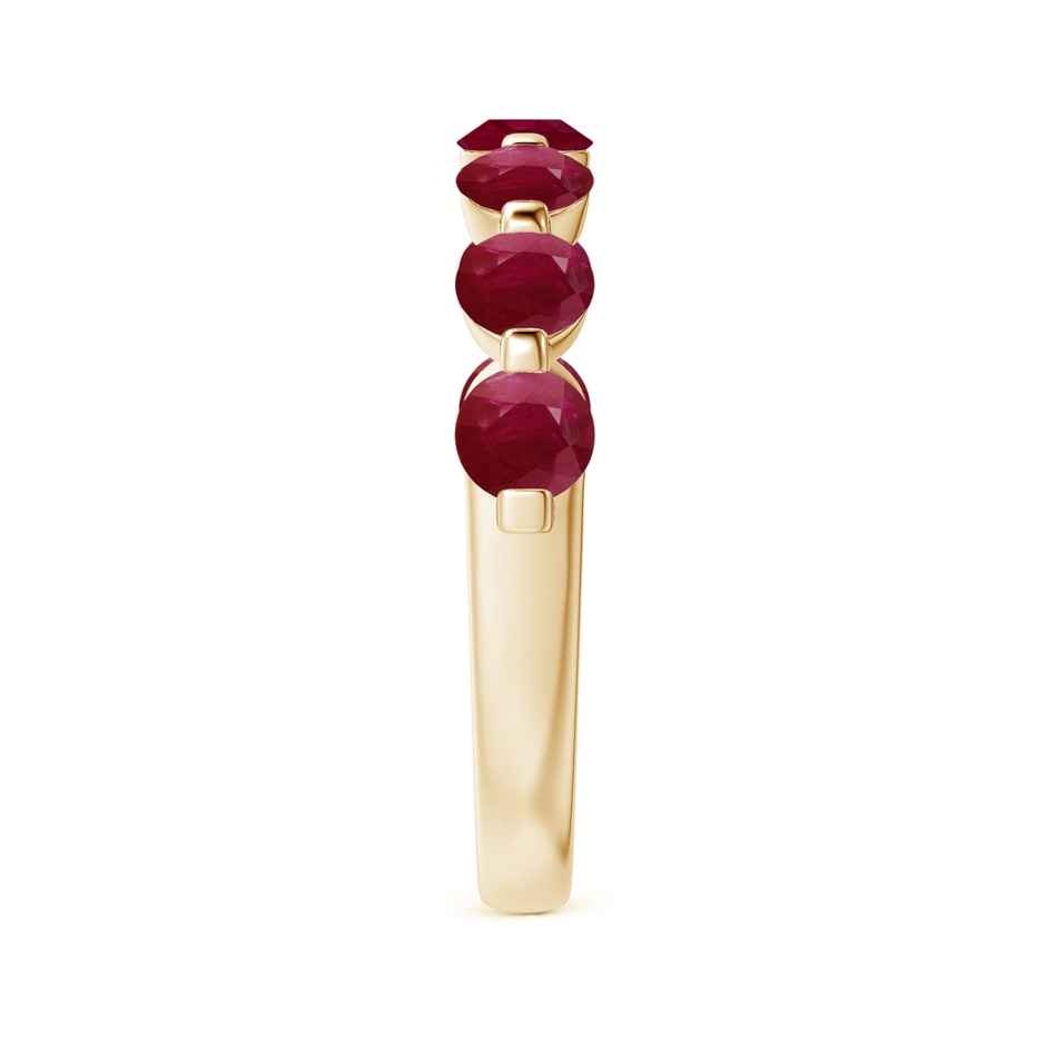 3.6mm A Floating Round Ruby Semi Eternity Wedding Band for Her in Yellow Gold side-2